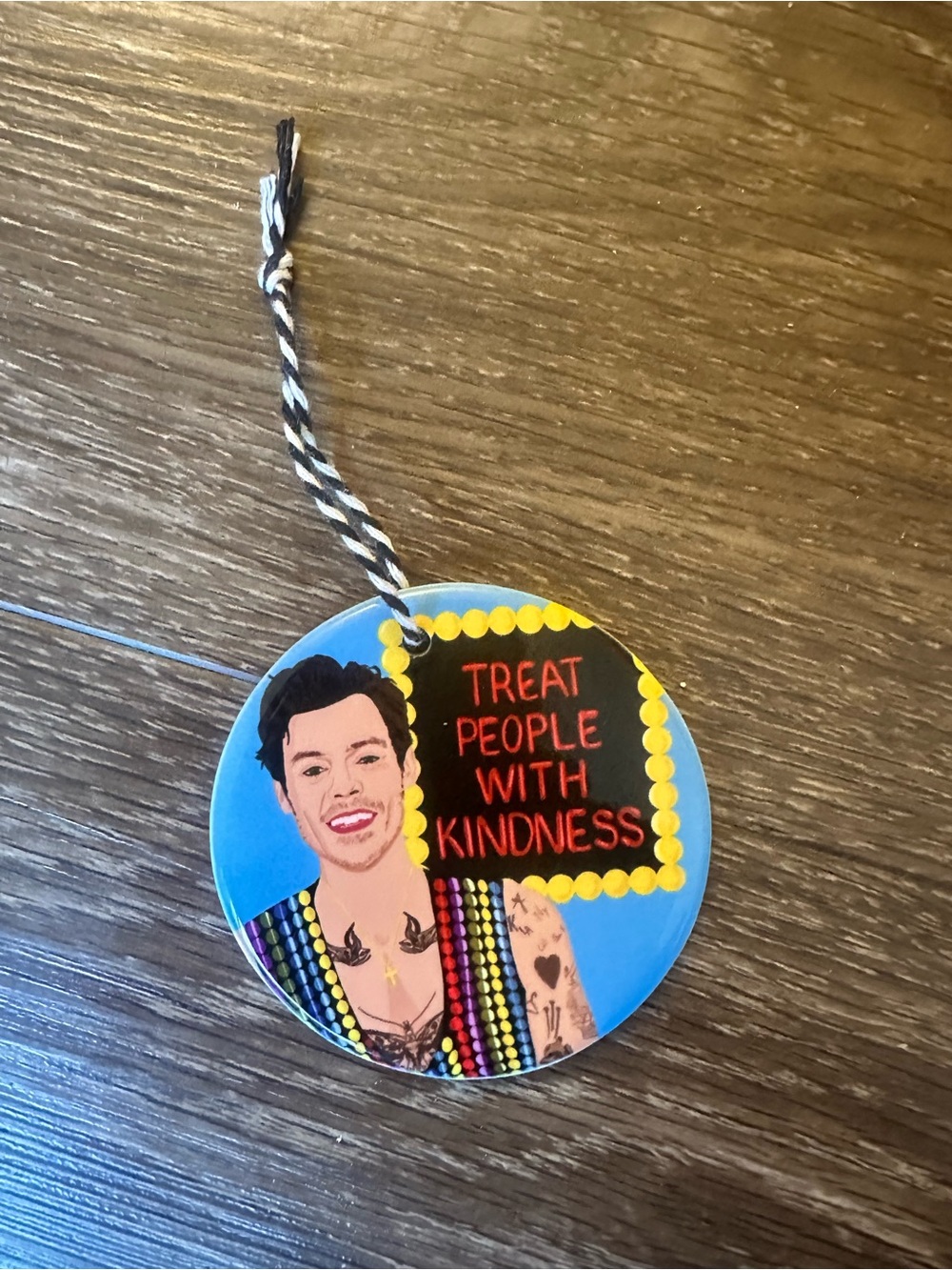 Harry Styles 'Treat People With Kindness' Blue Fan Ornament